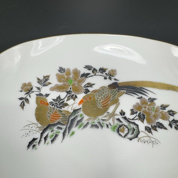 Vintage Perking East Fine Porcelain China Oval Dish Plate Pheasant Bird Pattern - Picture 5 of 13